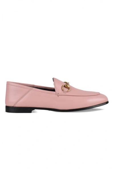 Gucci Jordaan Suede Horsebit Loafers In Pink
