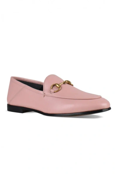 Gucci Jordaan Suede Horsebit Loafers In Pink