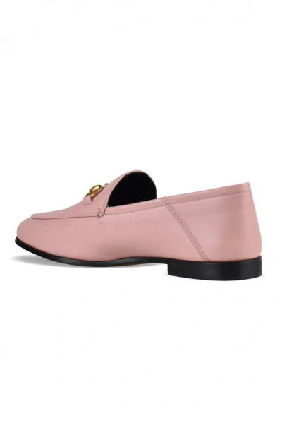 Gucci Jordaan Suede Horsebit Loafers In Pink