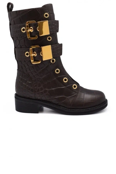 Giuseppe Zanotti Leather Boots In Brown