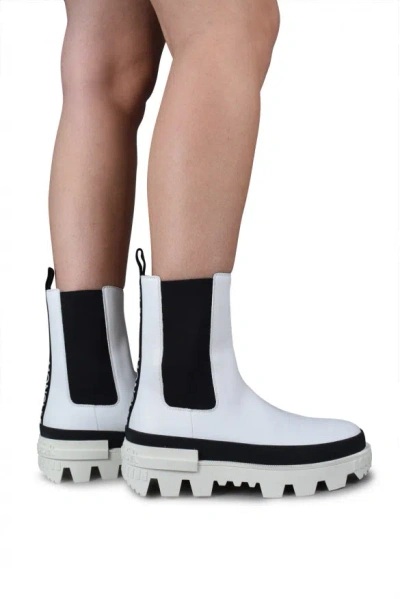 Moncler White Coralyne Ankle Boots In White