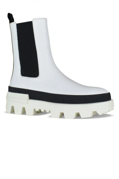 Moncler White Coralyne Ankle Boots In White
