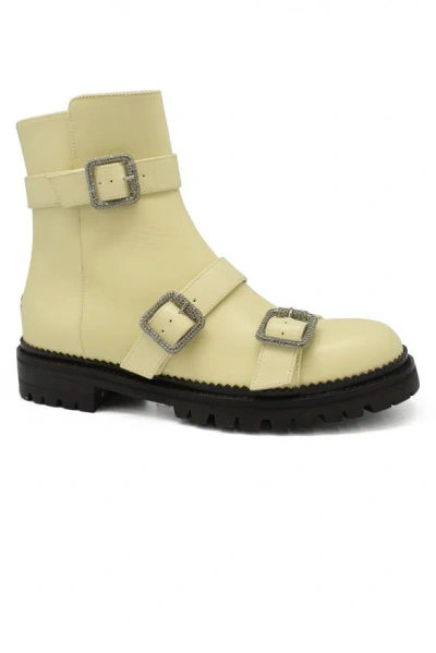 Jimmy Choo Hank Flat Boots In Cream