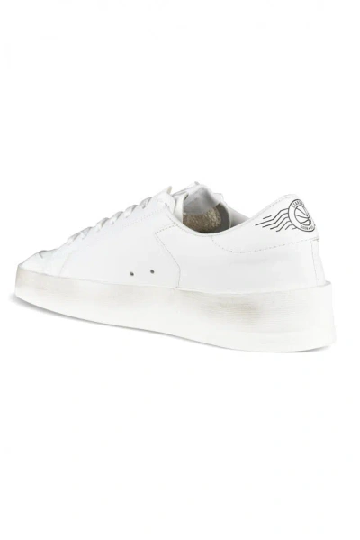 Golden Goose White Stardan Leather Sneakers With Star Motif In White