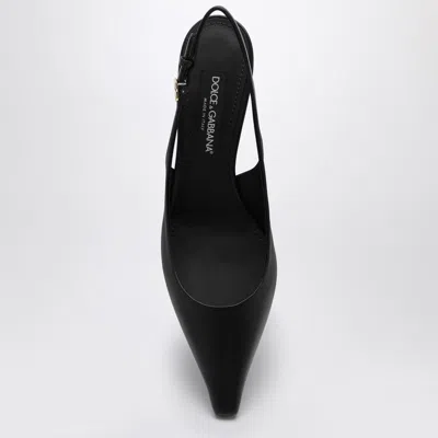 Dolce & Gabbana Tortoiseshell-print Patent Leather Slingbacks In Black