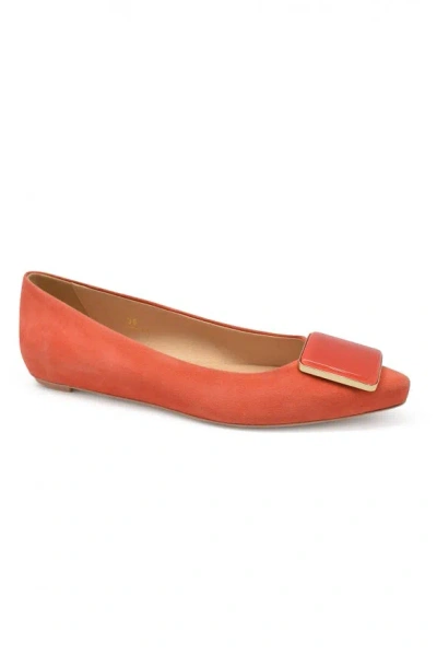Tod's Women Suede Ballet Flats In Orange