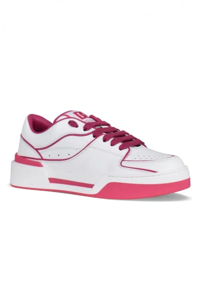 Dolce & Gabbana New Roma Leather Low-top Sneakers In Pink