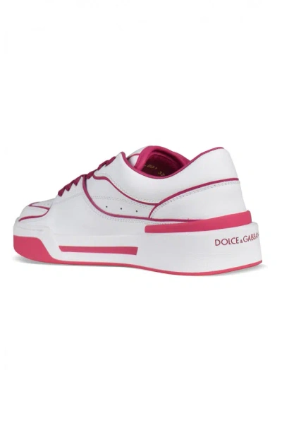 Dolce & Gabbana New Roma Leather Low-top Sneakers In Pink