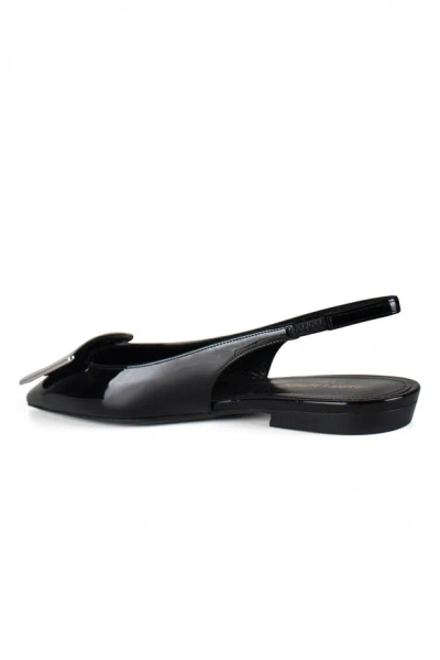 Saint Laurent Vivi Canvas Slingback Flat (authentic ) In Black