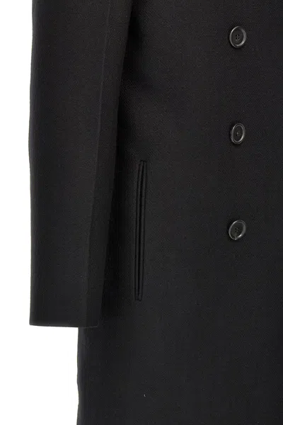 Prada Virgin Wool Coat In Black
