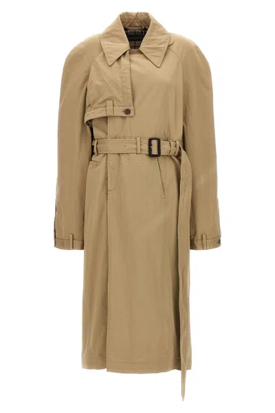 Balenciaga Maxi Deconstructed Trench Coat In Cream