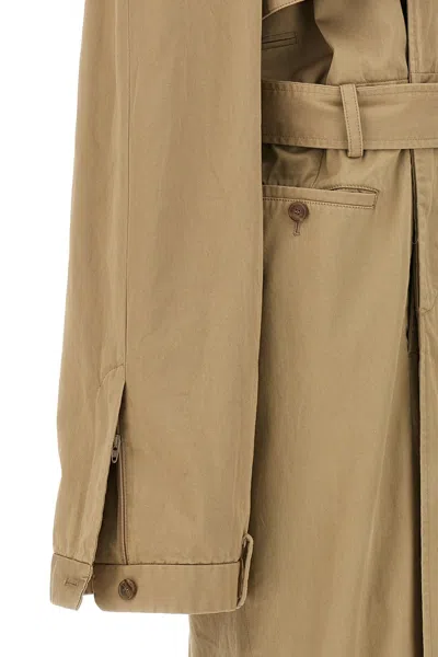 Balenciaga Maxi Deconstructed Trench Coat In Cream