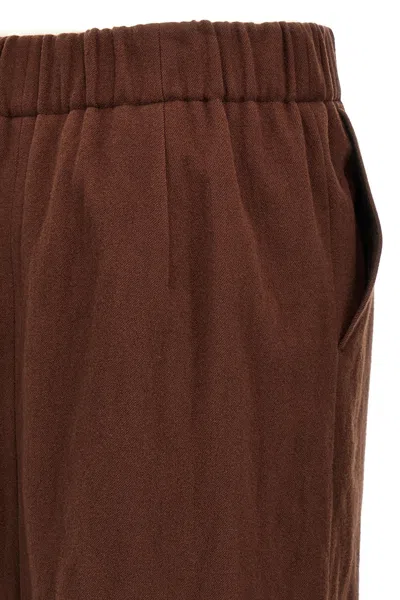 Dries Van Noten Elastic Waistband Skirt Knee-length Side Pockets In Brown