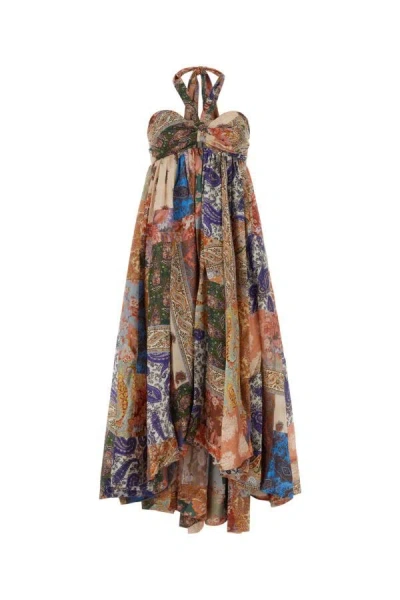 Shop Zimmermann Women Printed Silk Dress In Multicolor