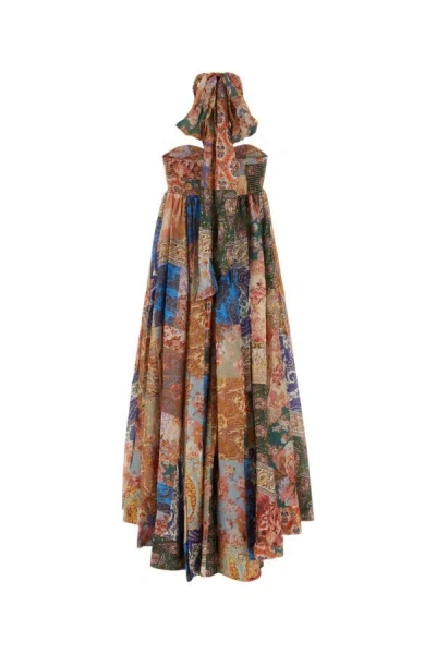 Shop Zimmermann Women Printed Silk Dress In Multicolor