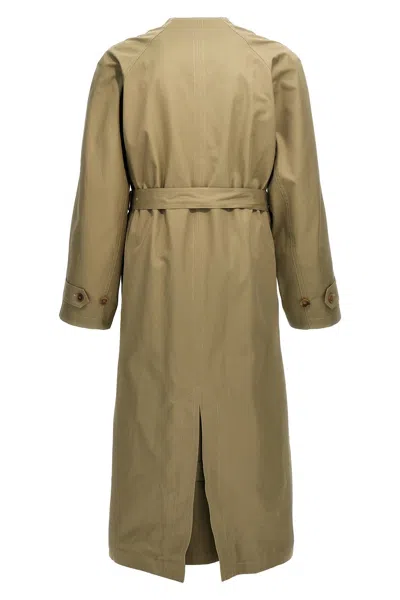 Balenciaga Check Lining Oversize Trench Coat Coats And Trench Coats In Cream