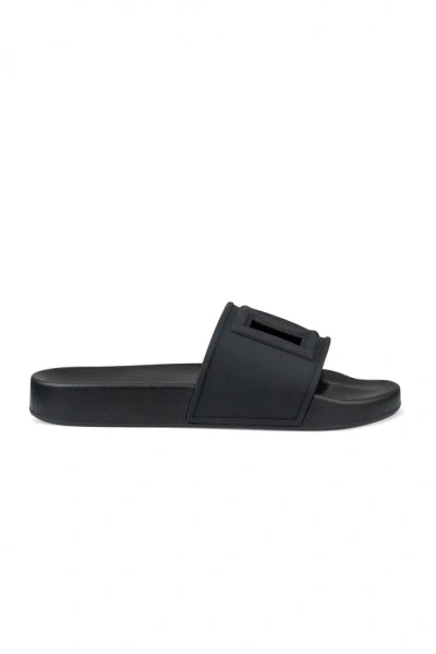 Dolce & Gabbana Black Sandals With Logo Detail In Black