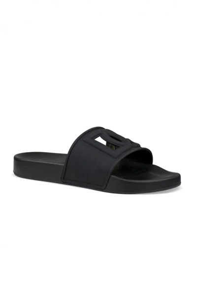 Dolce & Gabbana Black Sandals With Logo Detail In Black