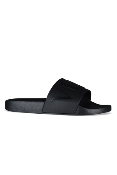 Valentino Garavani Man Sandals Black Size 7 Textile Fibers In Black
