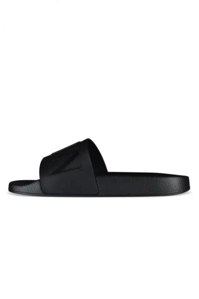 Valentino Garavani Man Sandals Black Size 7 Textile Fibers In Black