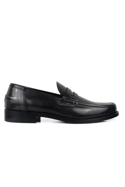 Alberto Men Leather Loafers In Gray