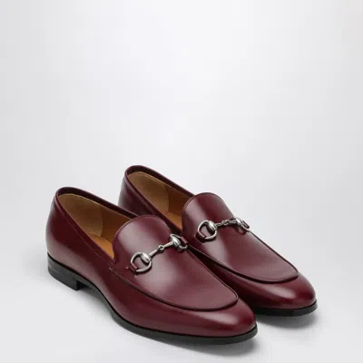 Gucci Rosso Ancora Leather Moccasin With Horsebit Men In Red