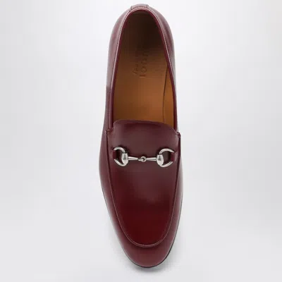 Gucci Rosso Ancora Leather Moccasin With Horsebit Men In Red