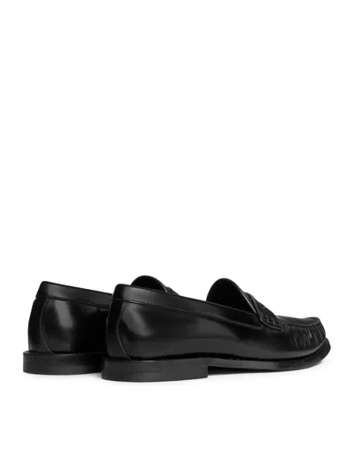 Celine Vivienne Shiny Bull Leather Loafer In Black