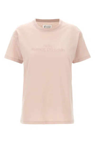 Maison Margiela T-shirt With Embroidered Logo In Pink