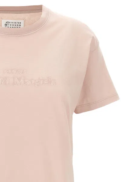 Maison Margiela T-shirt With Embroidered Logo In Pink