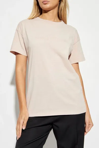 Maison Margiela T-shirt With Embroidered Logo In Pink