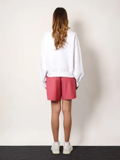 Shop Gucci Women Cotton Sweatshirt With Frontal Flocked Logo In White