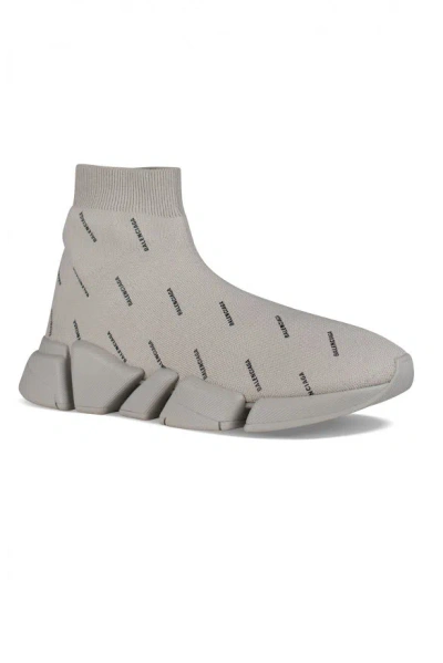 Balenciaga Men's Speed Knit Sock Trainer Sneaker In Cream