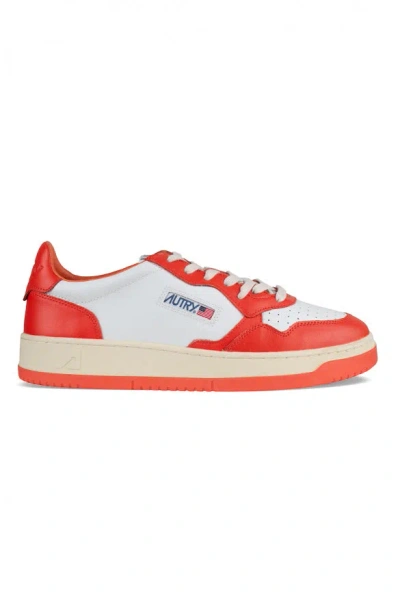 Autry Low Leather Sneakers Panelled Design In White