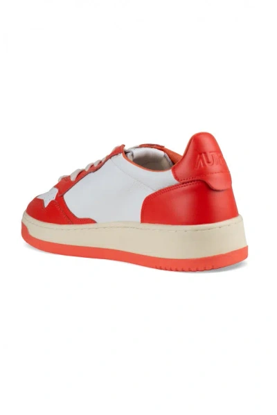 Autry Low Leather Sneakers Panelled Design In White