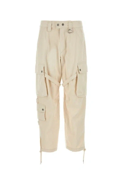 Isabel Marant Cargo Trousers Gold-tone Stud Embellishment In Brown