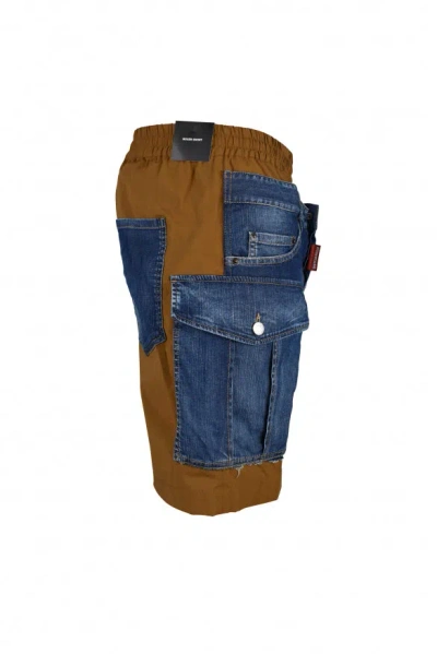 Dsquared2 Layered-design Denim Shorts In Blue