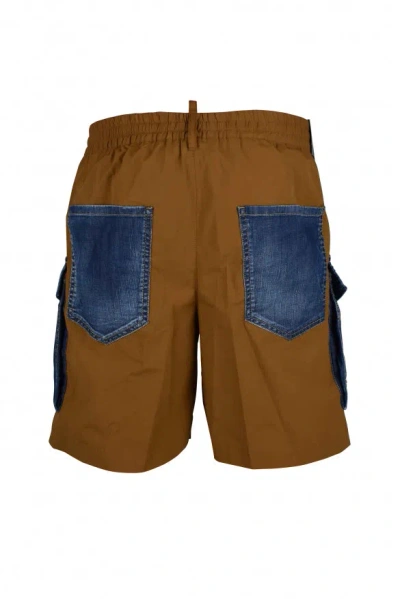 Dsquared2 Layered-design Denim Shorts In Blue