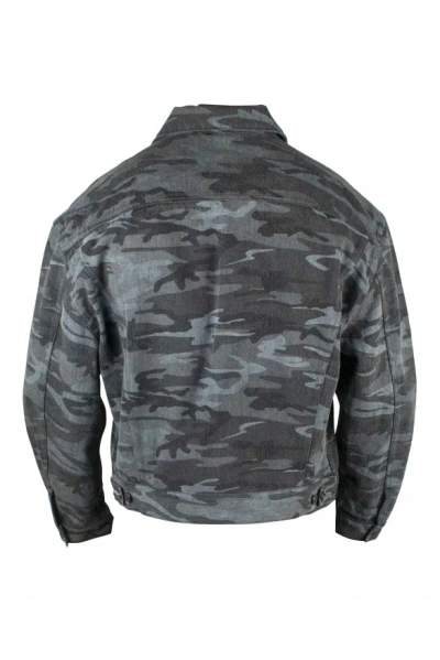 Balenciaga Camouflage-print Denim Jacket In Gray