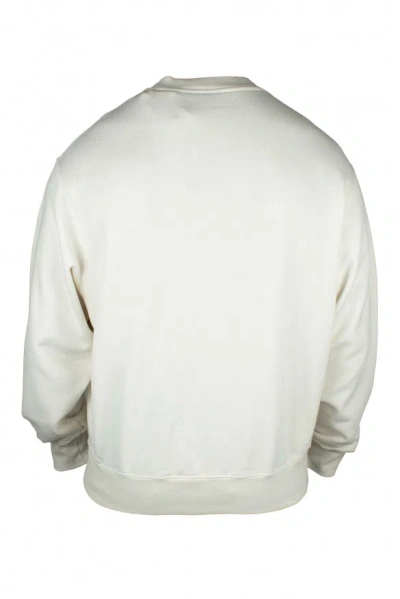 Heron Preston Flocked Logo Cotton Sweatshirt In White