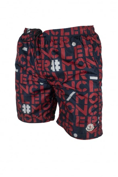 Moncler Men Swim Shorts In Red