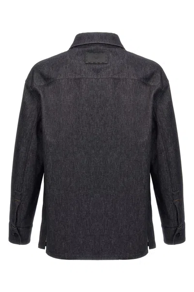 Fendi Dark Blue Denim Selleria Jacket In Blue