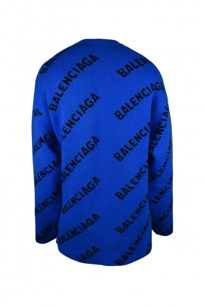 Balenciaga Men Sweater In Blue