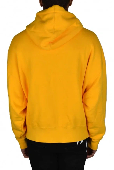 Palm Angels Bear Cotton Jersey Hoodie In Yellow