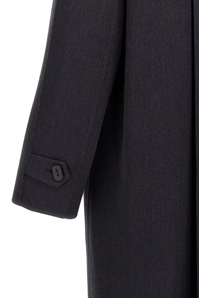 Fendi Cappotto In Misto Lana Antracite Uomo In Blue