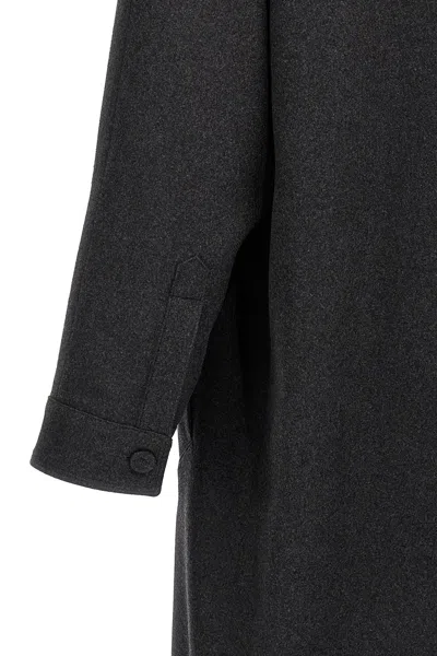 Fendi Single-breasted Cashmere Coat In Gray