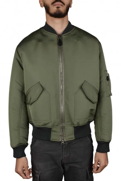 Alexander Mcqueen Logo Printed Zipped Bomber Jacket In Yellow