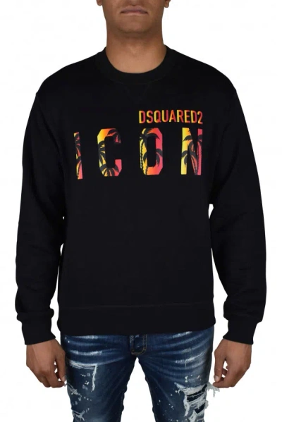 Dsquared2 Logo Printed Crewneck Sweatshirt In Black