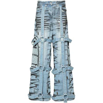 Who Decides War Strap Wide-leg Jeans In Blue
