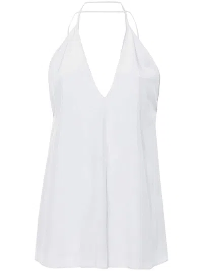 Totême Toteme Double-halter Silk Top Women In Ice